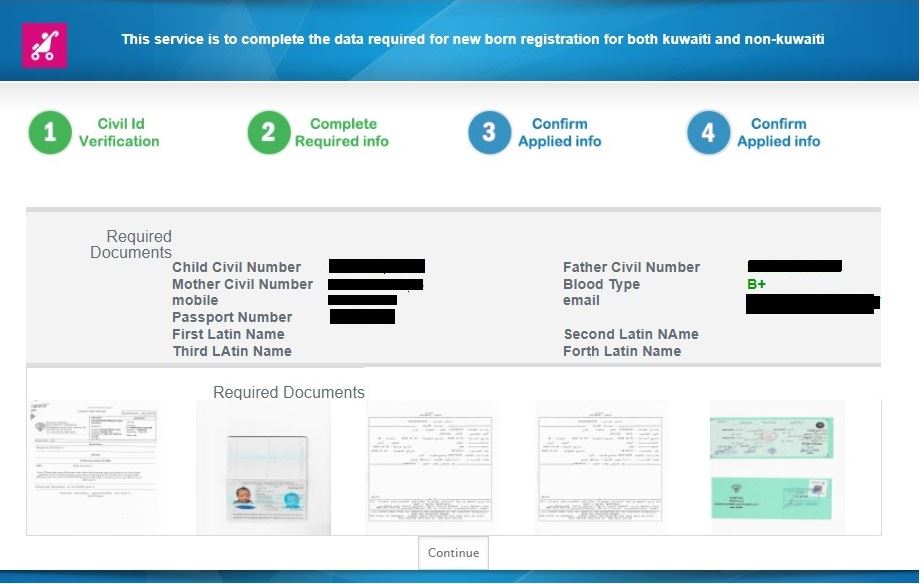 New Born Civild registration process Online -Documents Verification