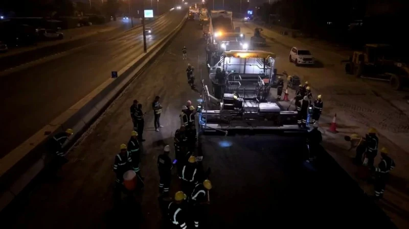Road Maintenance Underway On Fourth Ring Road As Part Of National Projects