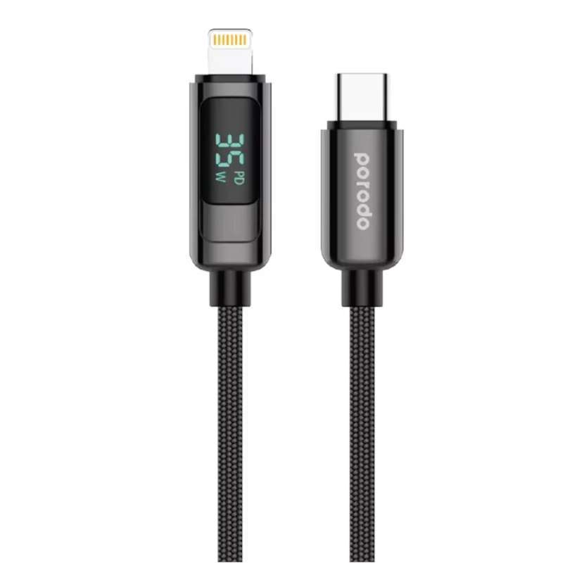porodo-35w-braided-usb-c-to-lightning-cable-with-power-display-1-2m in kuwait