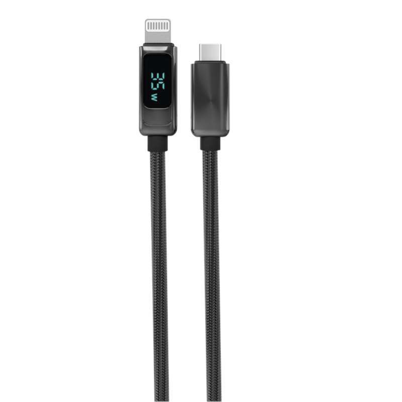 porodo-35w-braided-usb-c-to-lightning-cable-with-power-display-1-2m in kuwait