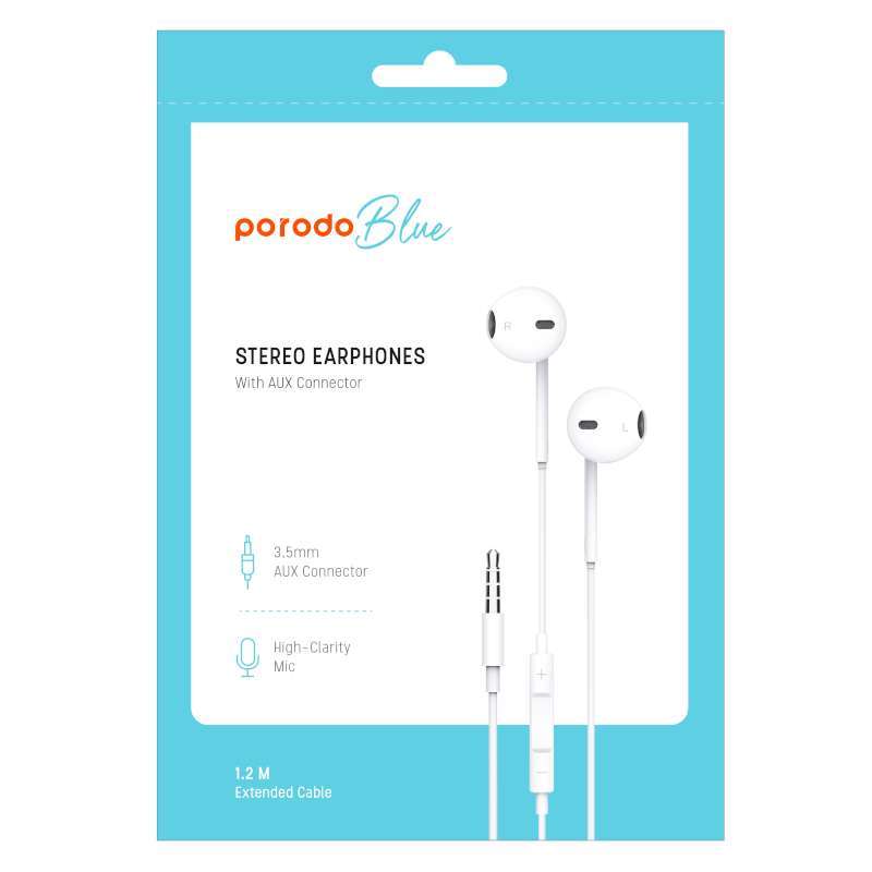 porodo-blue-stereo-earphones-with-aux-connector-1-2m-3-5mm in kuwait