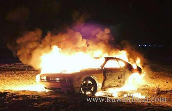 fire-broke-out-in-a-vehicle-on-sixth-ring-road_kuwait