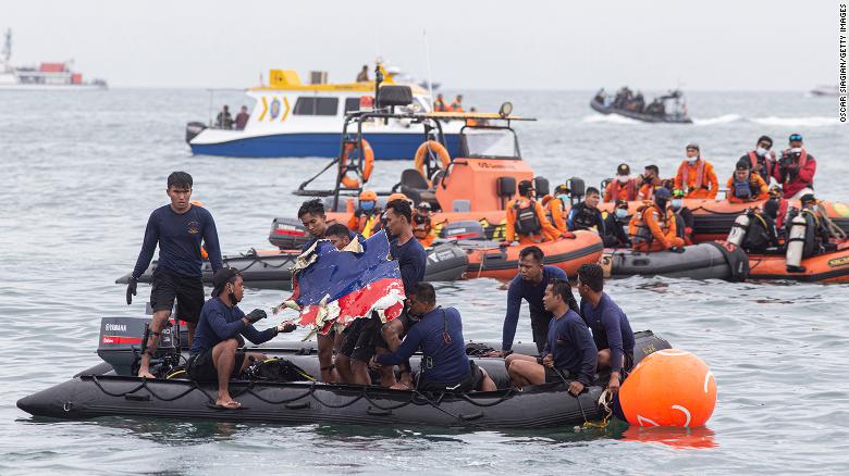 Human Remains Recovered at Indonesian Airline Crash Site 