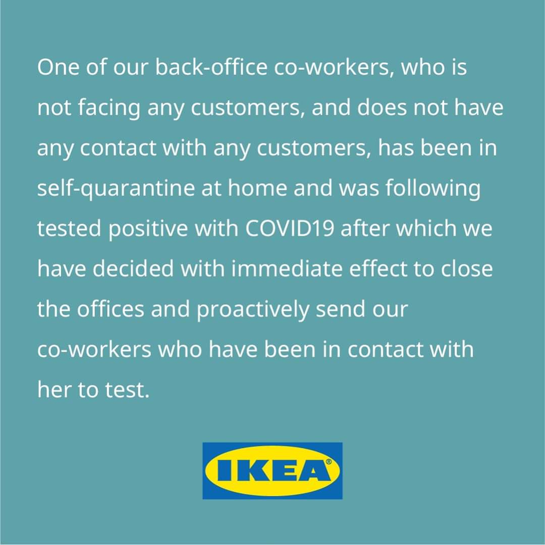 IKEA Staff Member in Kuwait Suffering from Covid 19