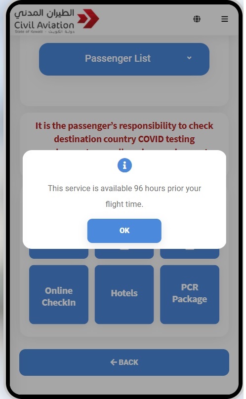 ADD PCR Certificate on kuwaitmosafer app before travelling to kuwait