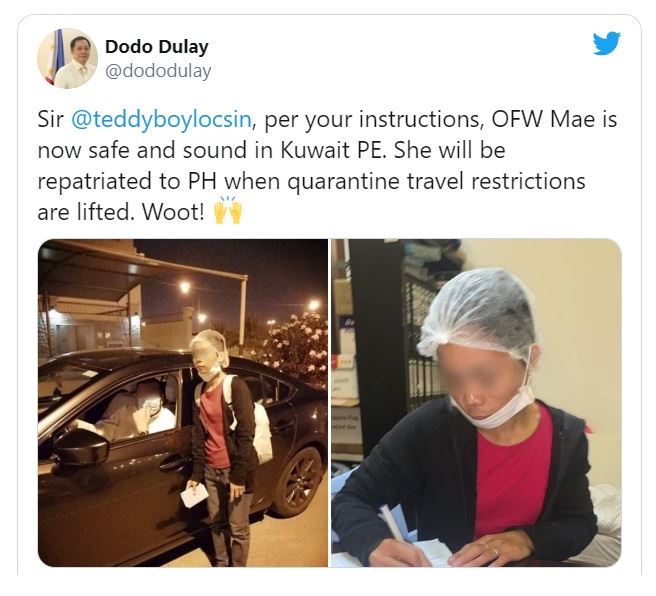 Dodo Dulay Tweet on Filippino Maid in Kuwait